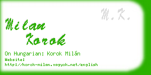 milan korok business card